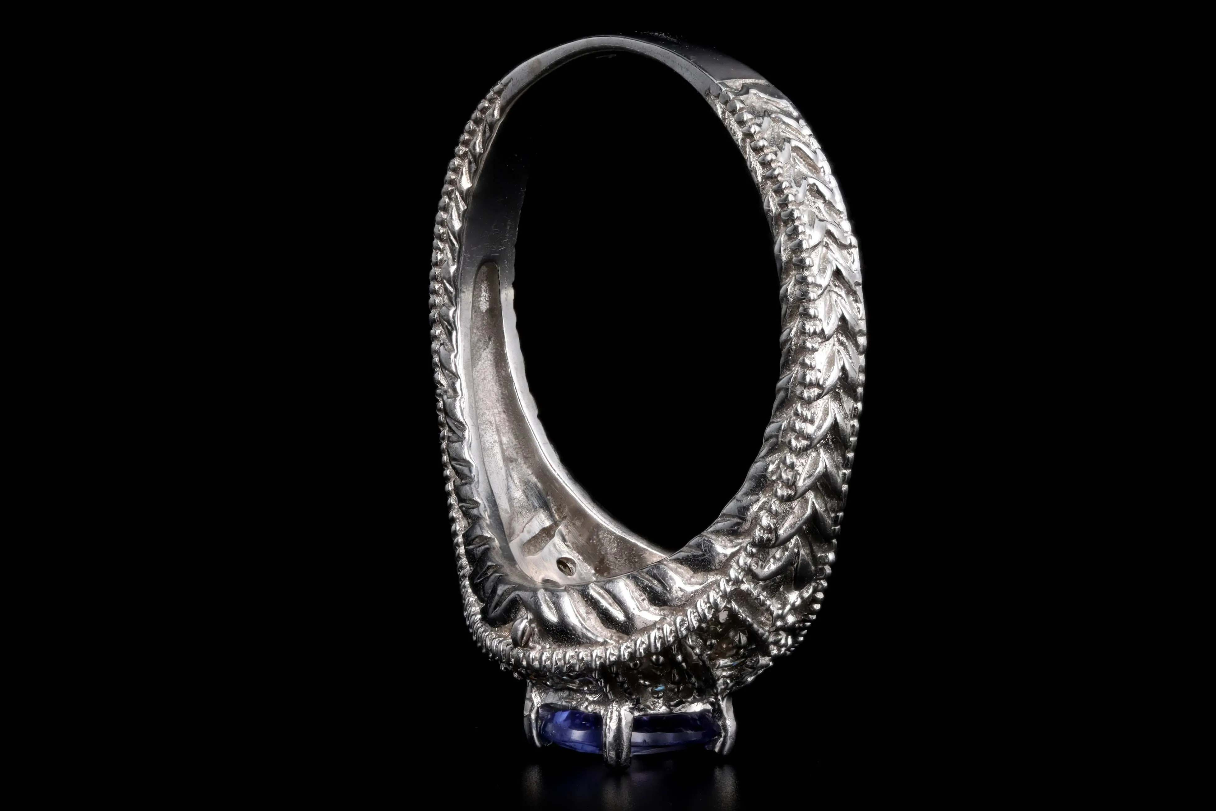 10K White Gold 0.65 Carat Tanzanite & Diamond Ring