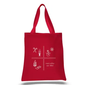 12 Oz. Colored Canvas Simple  Tote Bag Printed with a Customizable SQUARES HOLIDAY COLLECTION Design