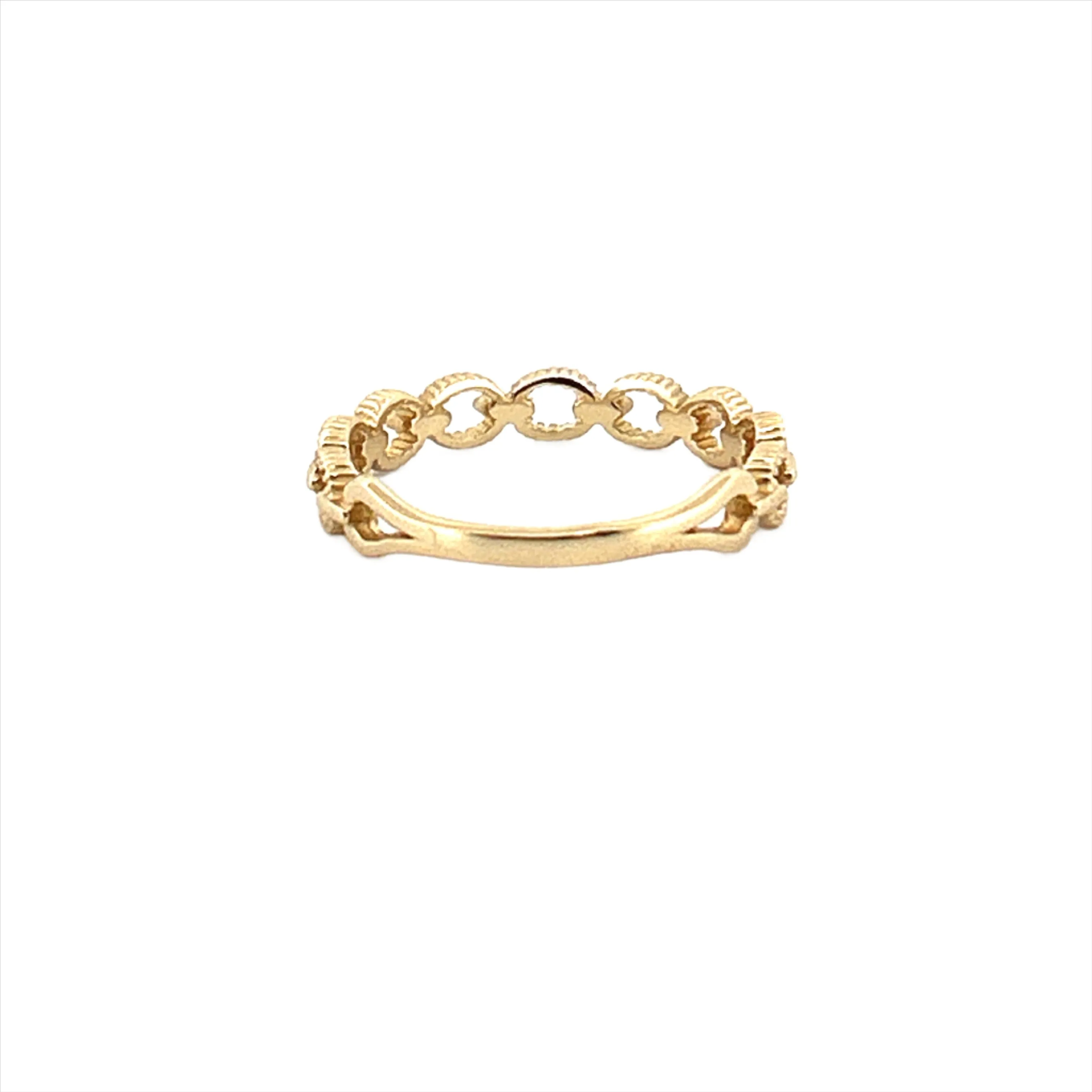 14K Gold Art Deco Chain Link Fashion Band