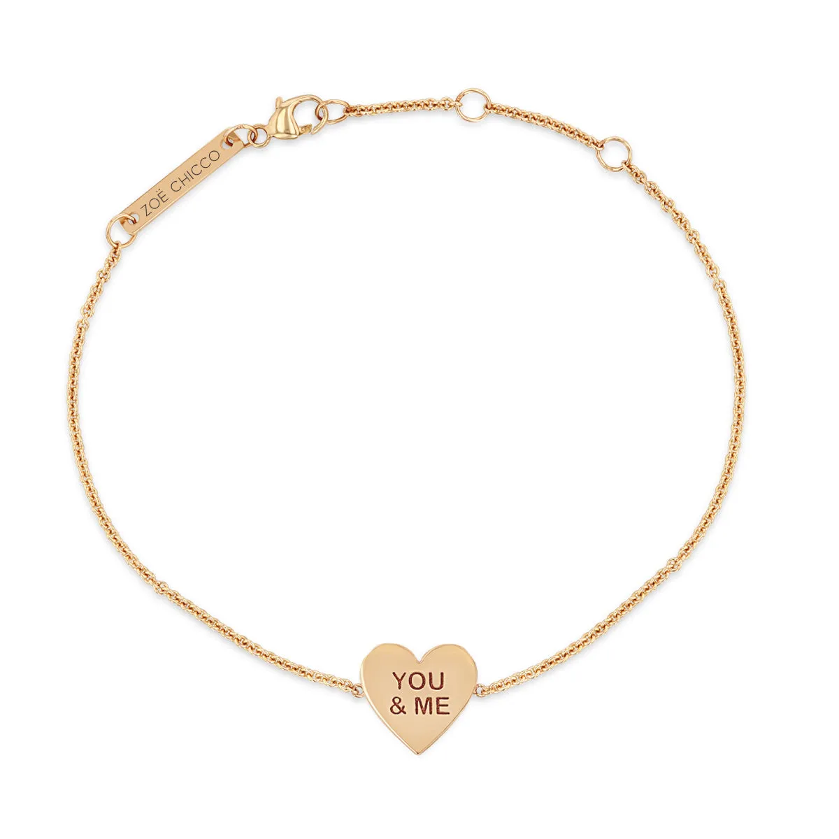 14k Gold Candy Heart Bracelet