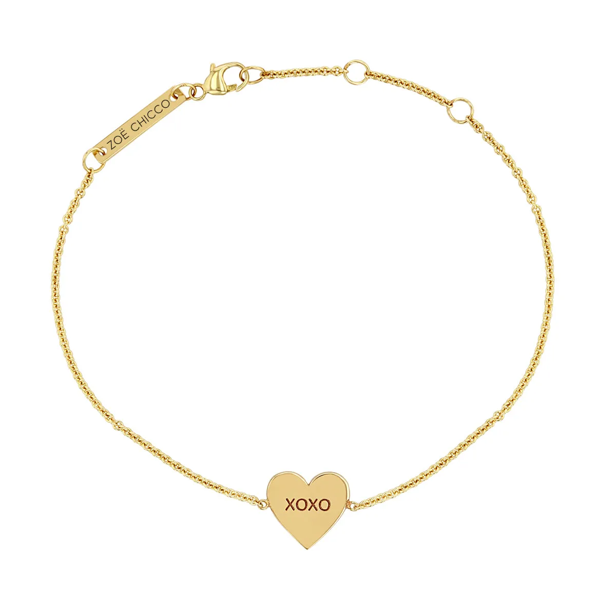 14k Gold Candy Heart Bracelet