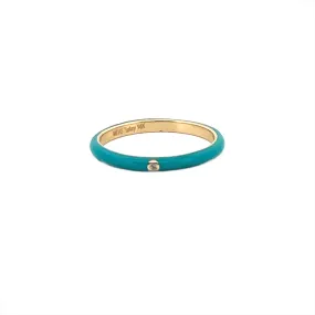 14K Gold Colored Enamel Band