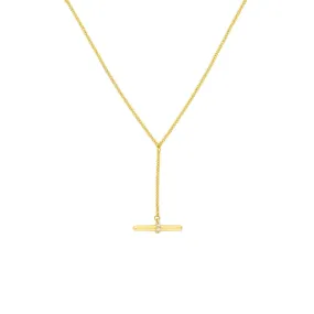 14K Gold Hanging Lariat Diamond Pendant