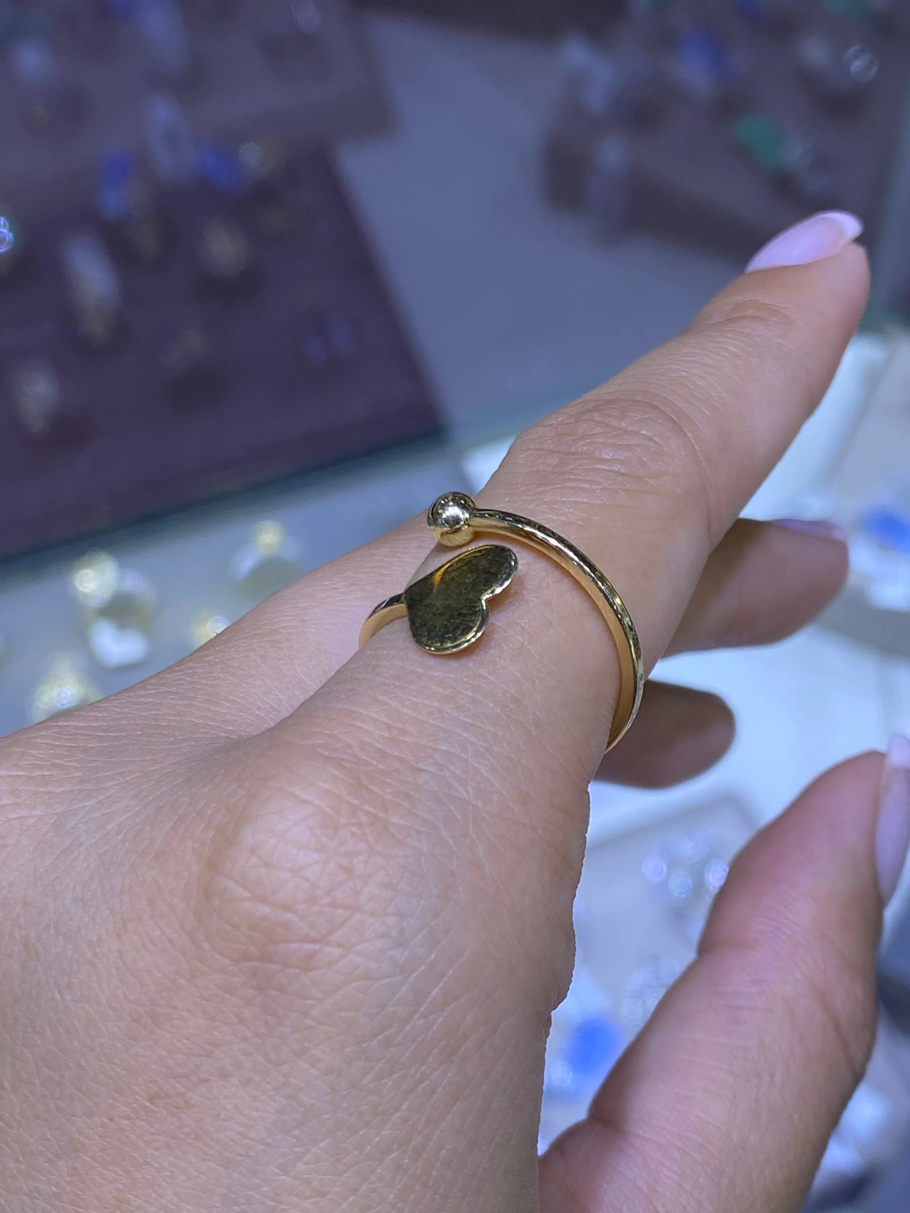 14K Gold Heart Wrapped Ring