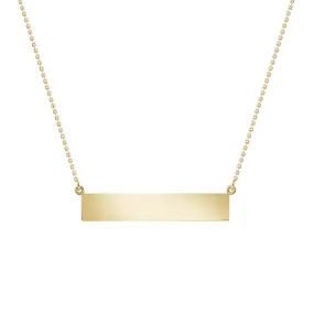 14K Gold Personalized Bar Necklace