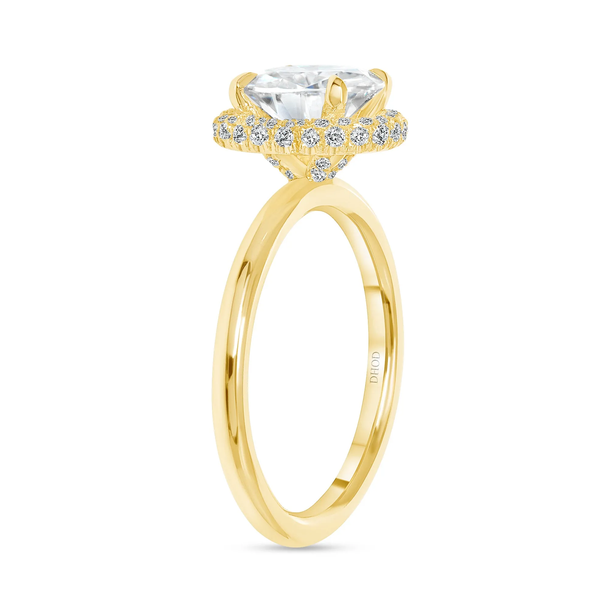 14K Gold Round Forever One Moissanite Engagement Ring