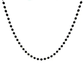 14K Gold Spaced Black Spinel Necklace