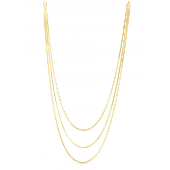 14K Multi-strand Herringbone Necklace