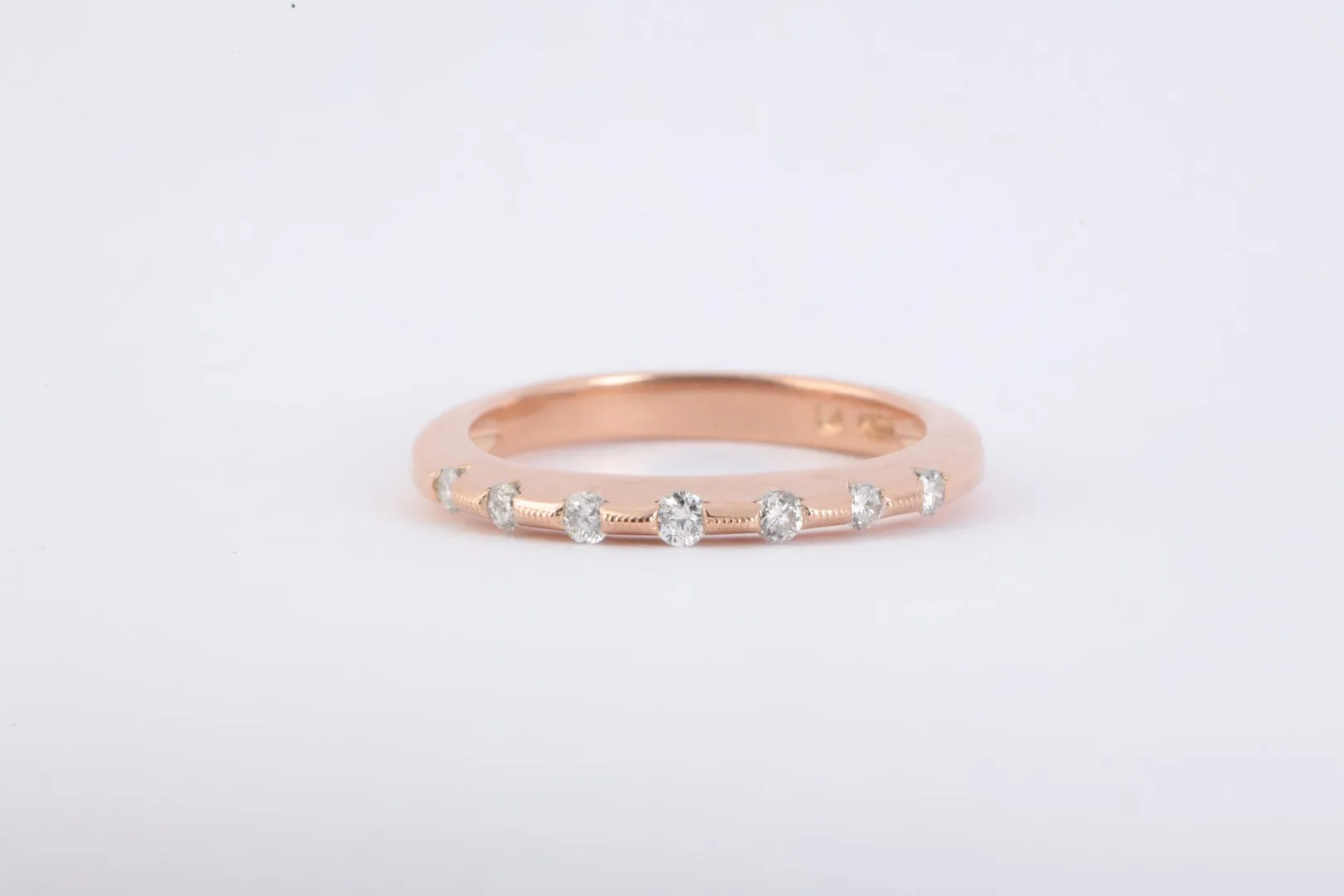 14k Rose Gold 0.20tcw Diamond Ring Size 6.75 (2.86g.)