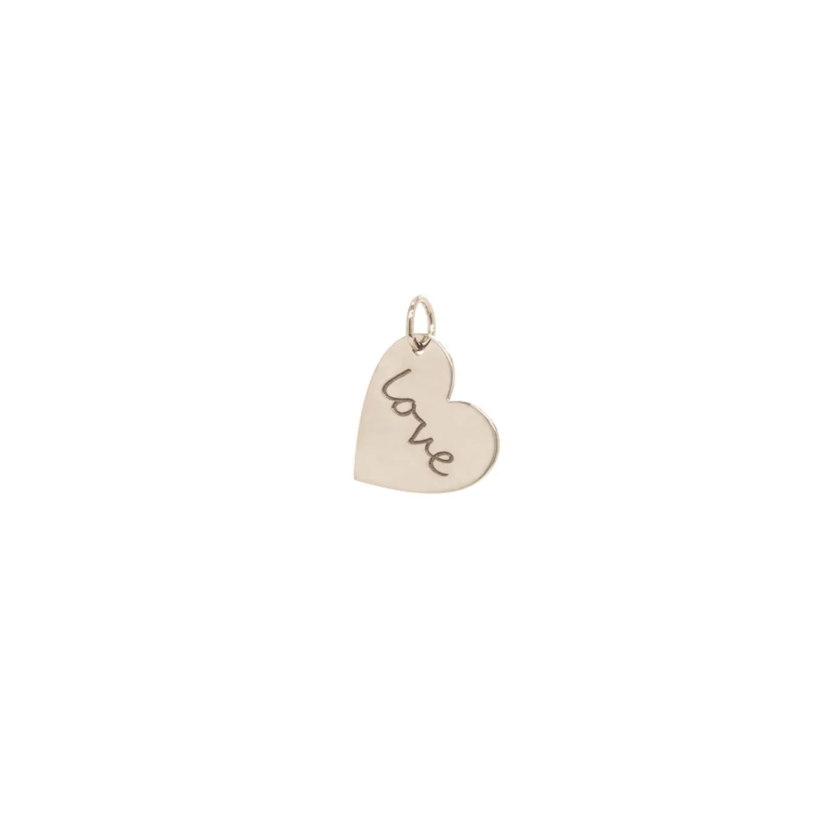 14k Single LOVE Medium Heart Charm Pendant