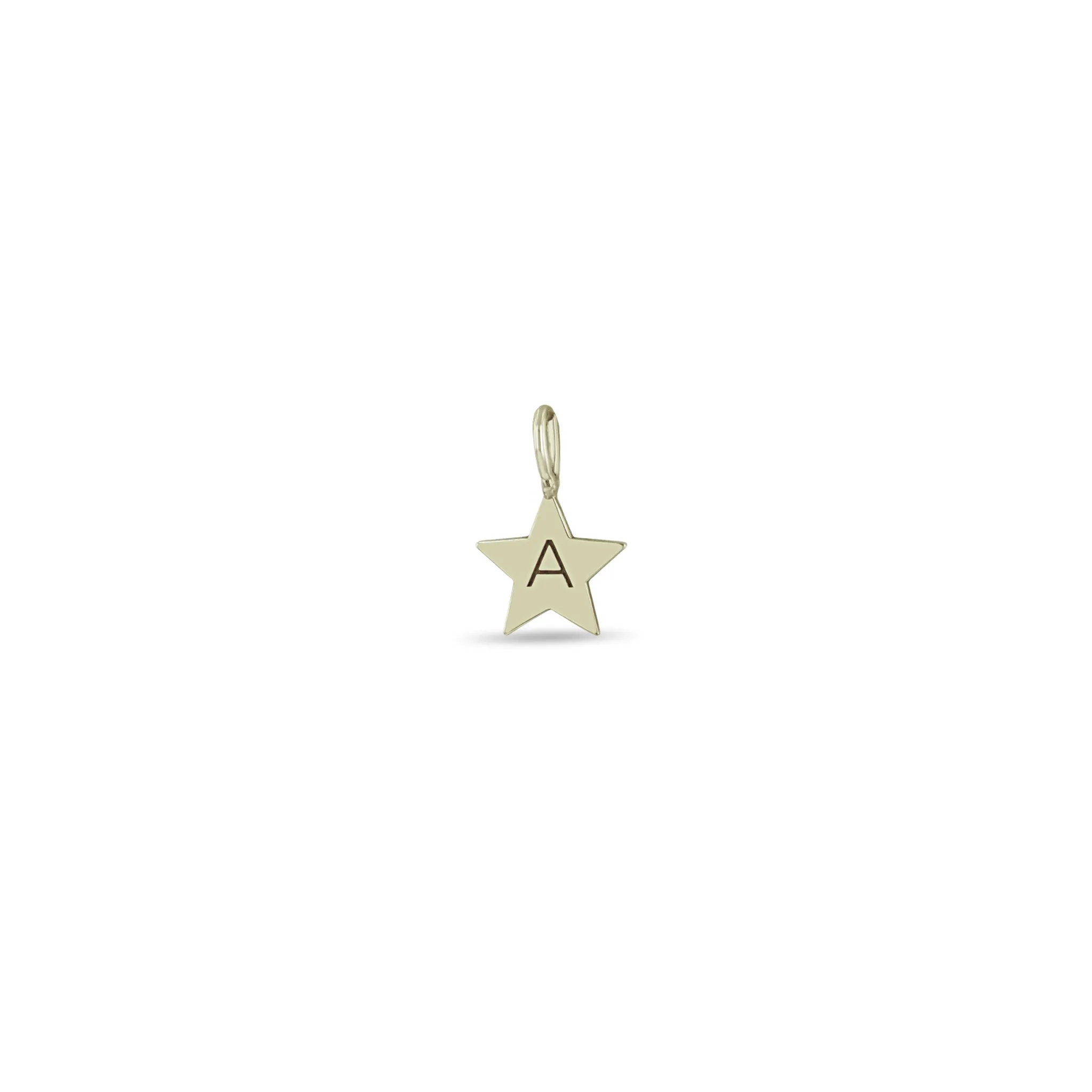 14k Single Medium Initial Star Charm