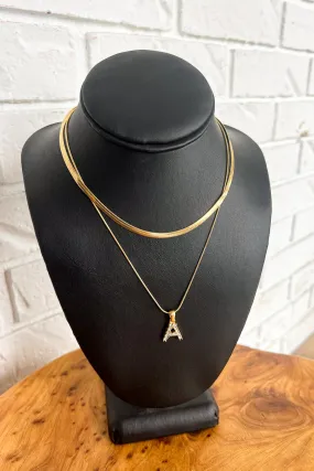 18K Diamond Initial Necklace