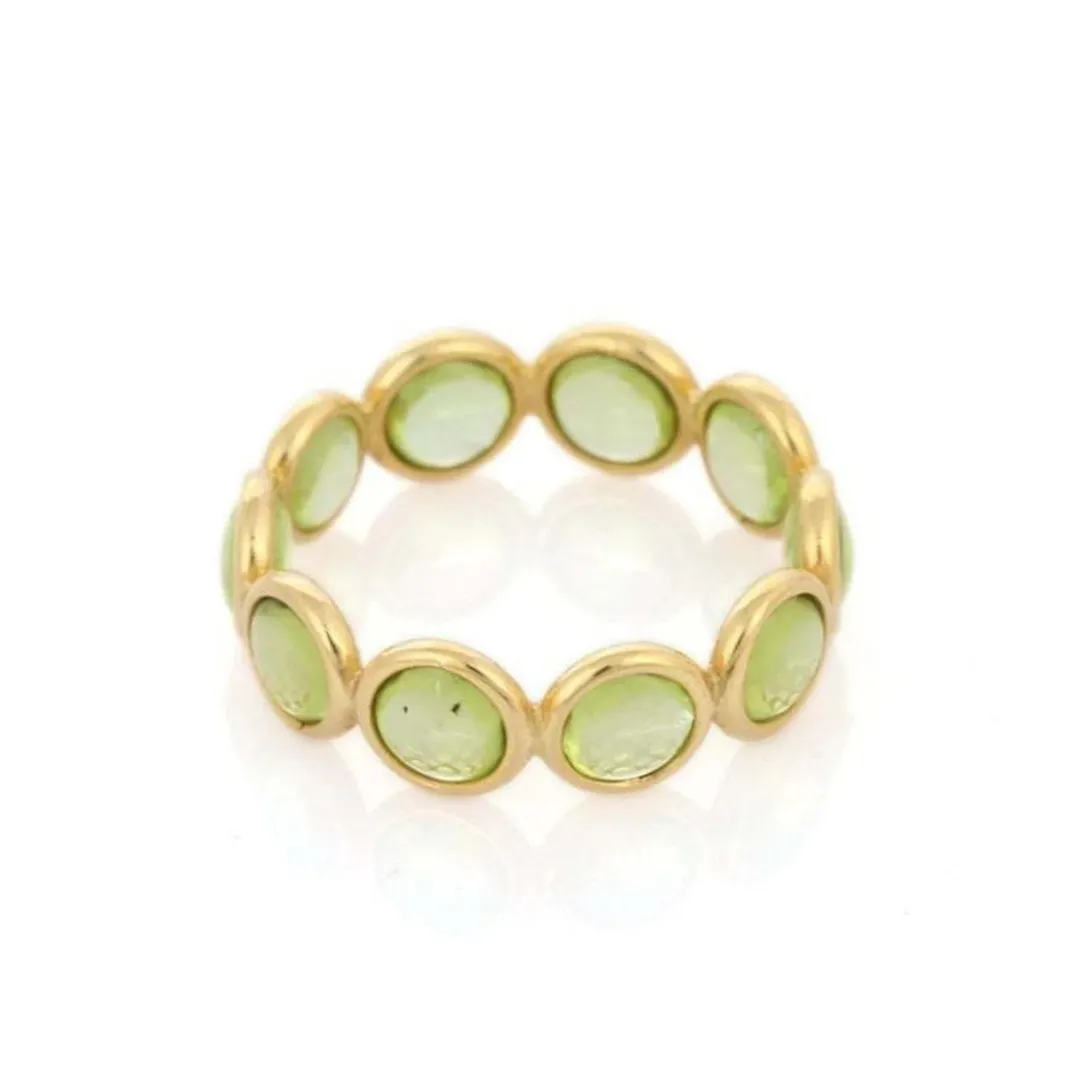 18K Gold Peridot Eternity Band