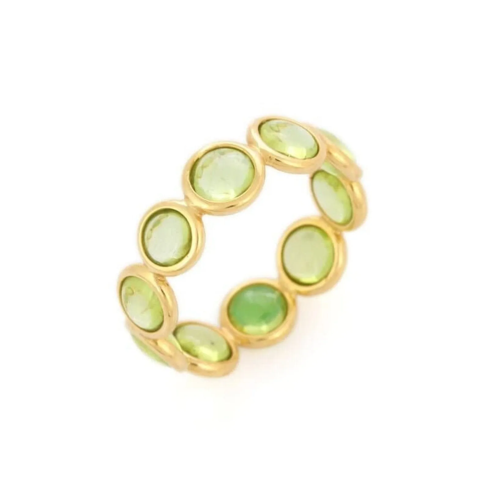 18K Gold Peridot Eternity Band