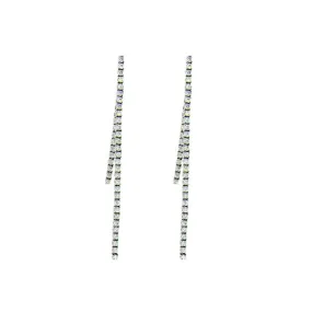 18KT W/G  Diamond Stiletto Earrings