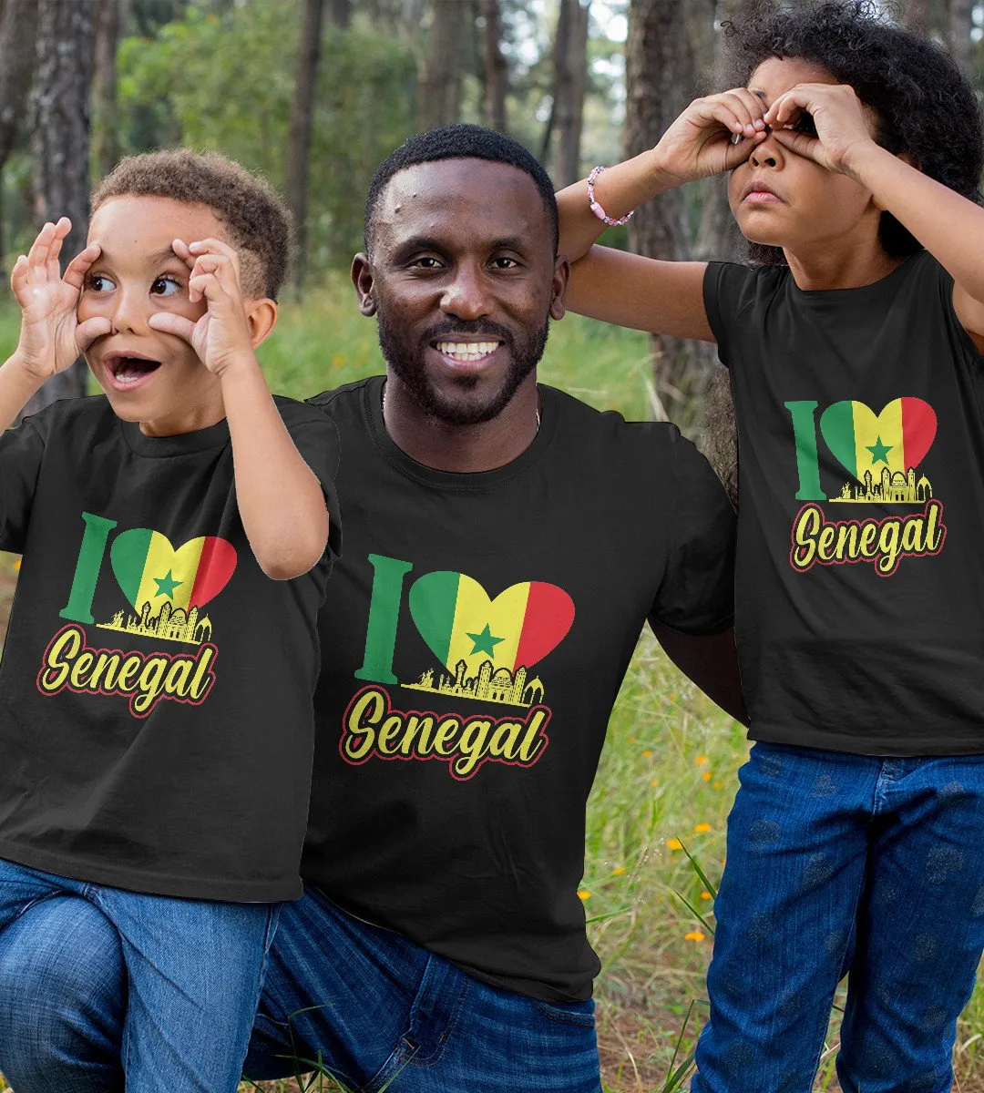 1sttheworld T-Shirt - I Heart Senegal Flag T-Shirt Black A35