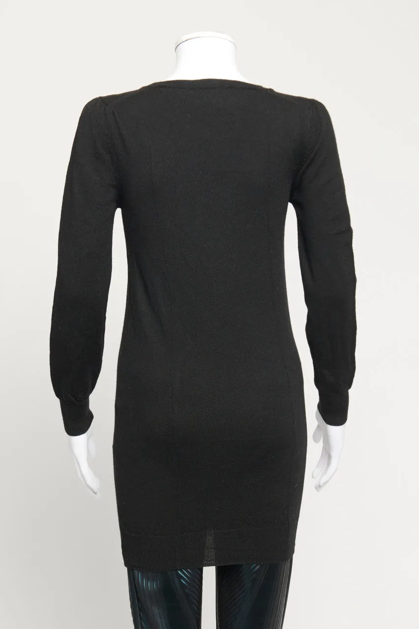 2008 Black Wool Longline Preowned Jumper