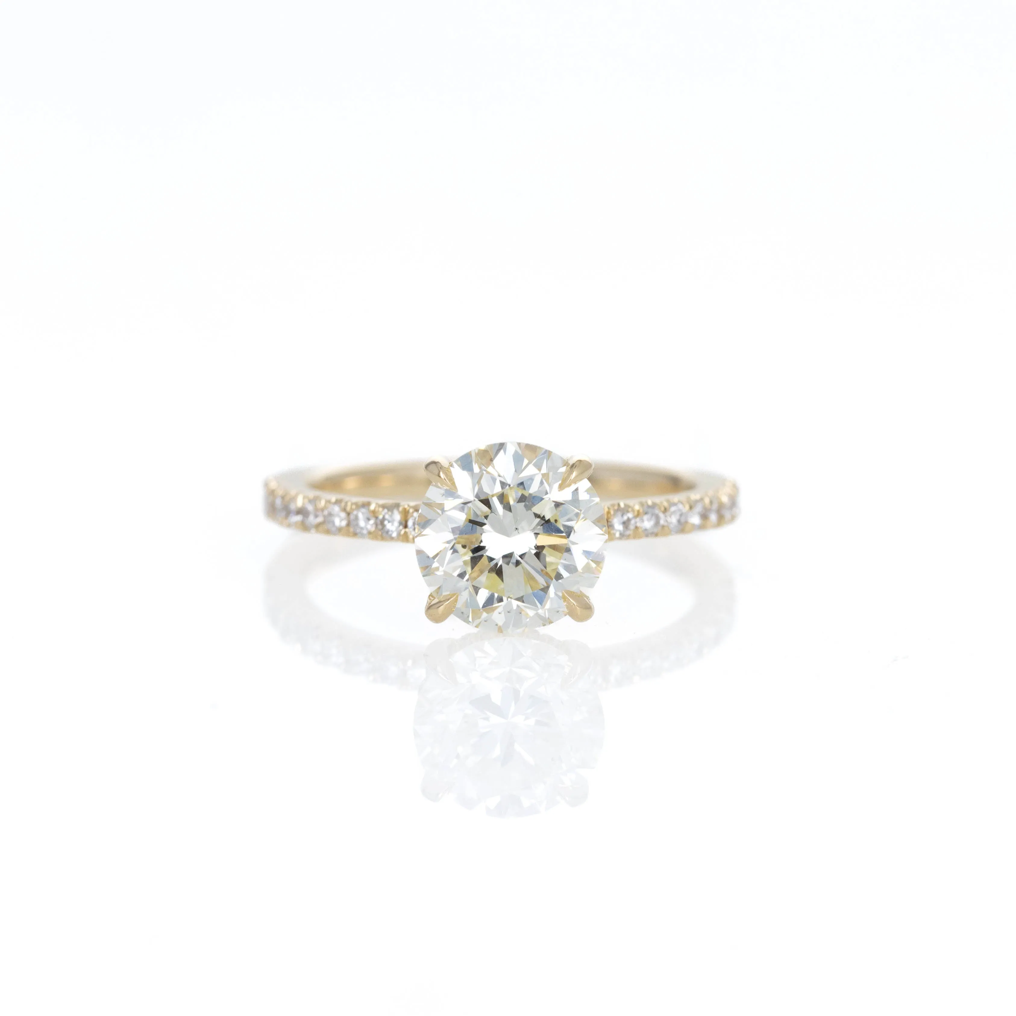 2.21 Carat Round Brilliant Diamond Hidden Halo Engagement Ring