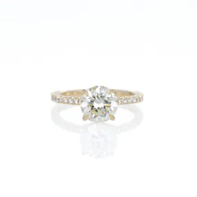 2.21 Carat Round Brilliant Diamond Hidden Halo Engagement Ring