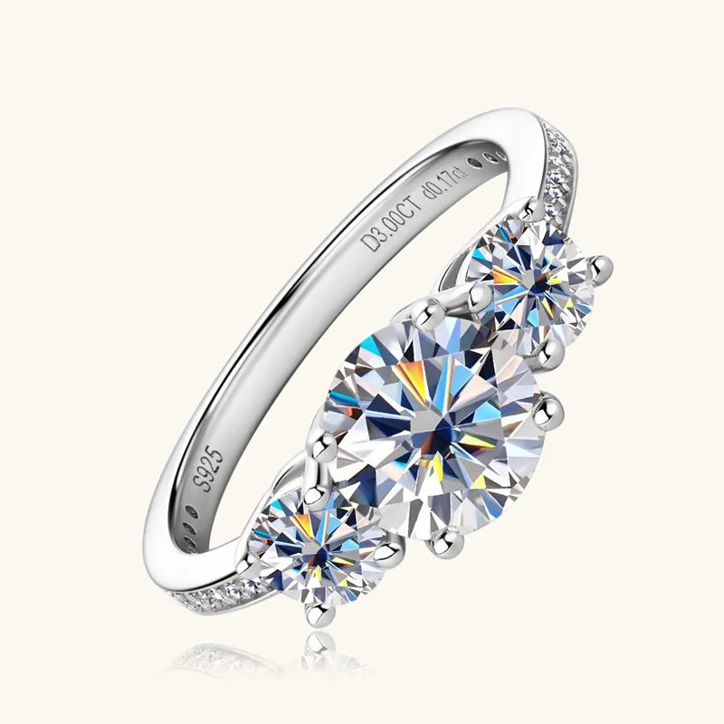 3 Carat Moissanite 925 Sterling Silver Ring