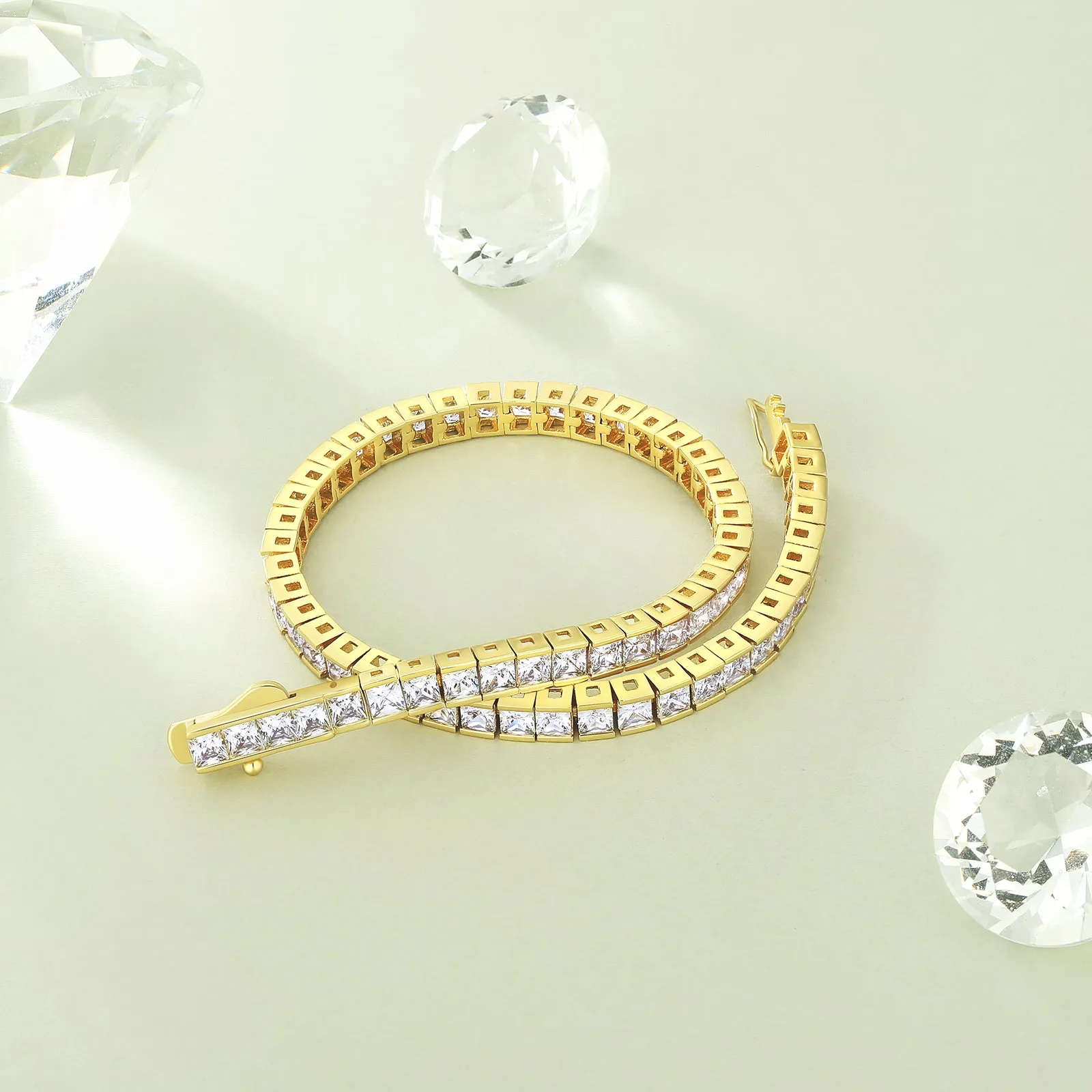 4mm CZ Diamond 14K Gold/White Gold Tennis Bracelet KRKC