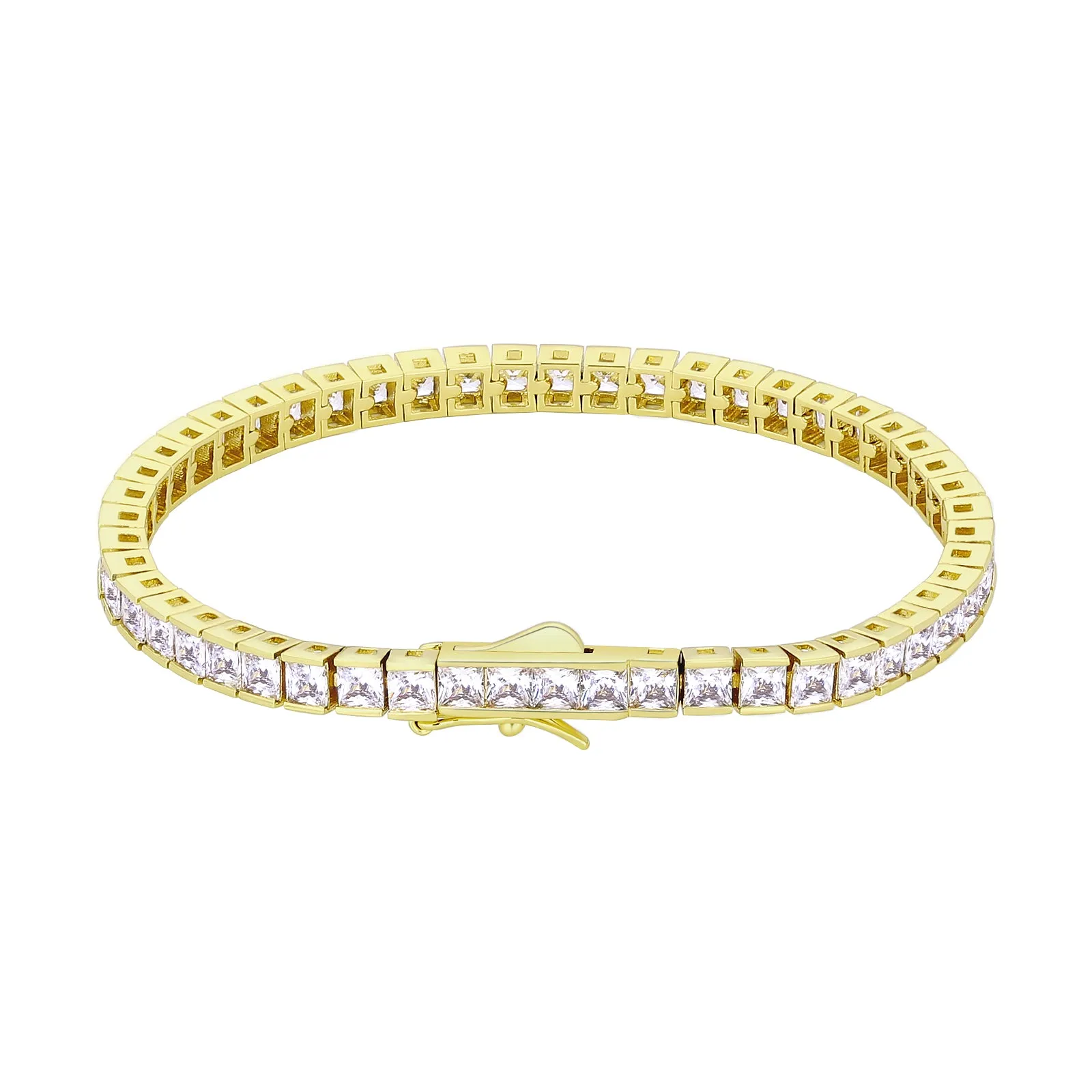 4mm CZ Diamond 14K Gold/White Gold Tennis Bracelet KRKC