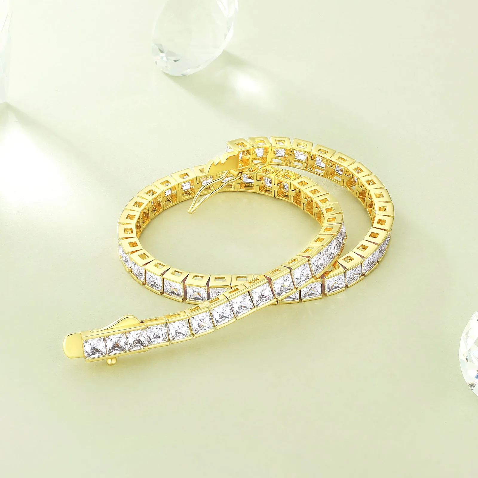 5mm CZ Diamond 14K Gold/White Gold Tennis Bracelet KRKC