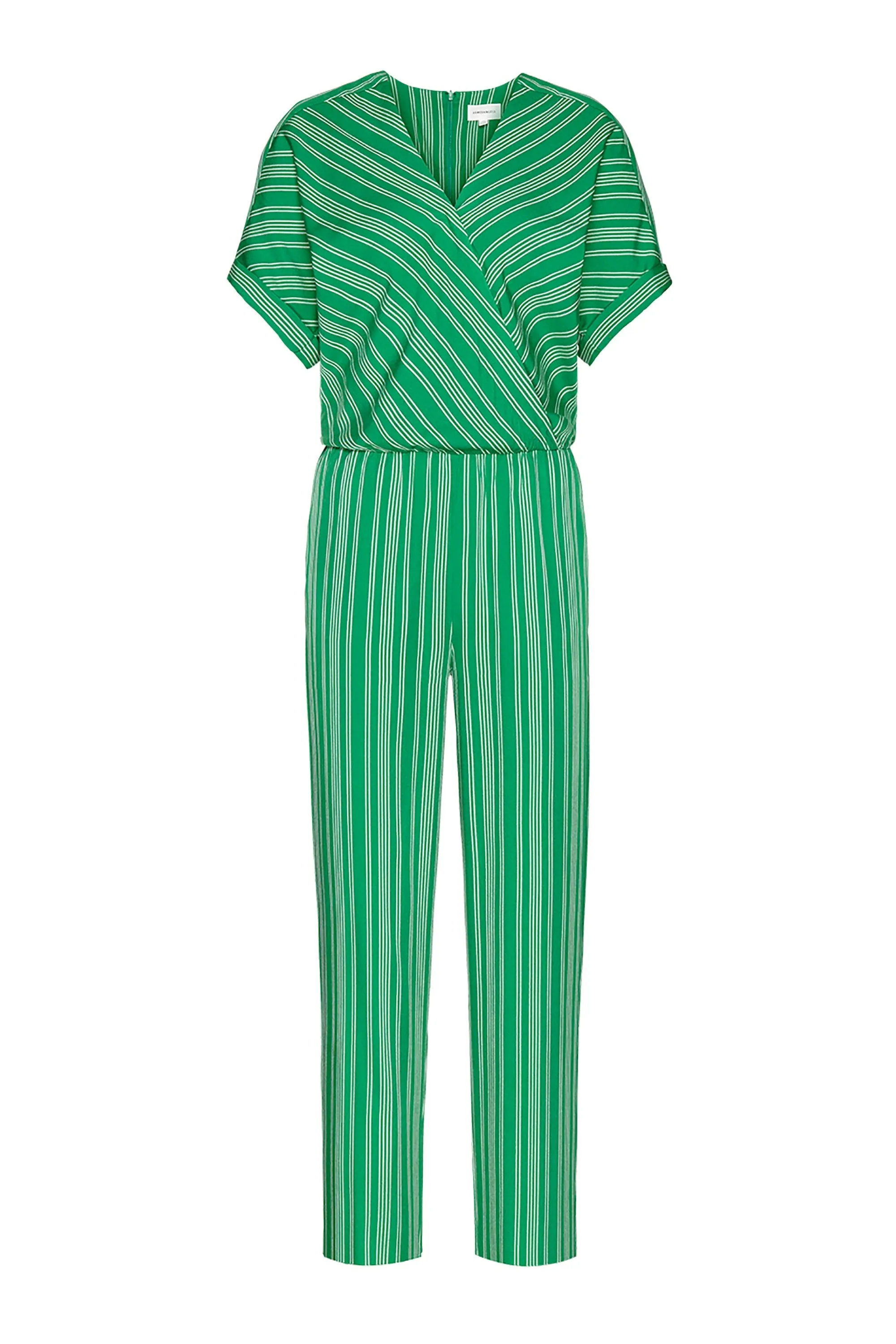 aarabella pair of stripes jumpsuit garden green <br> by ARMEDANGELS