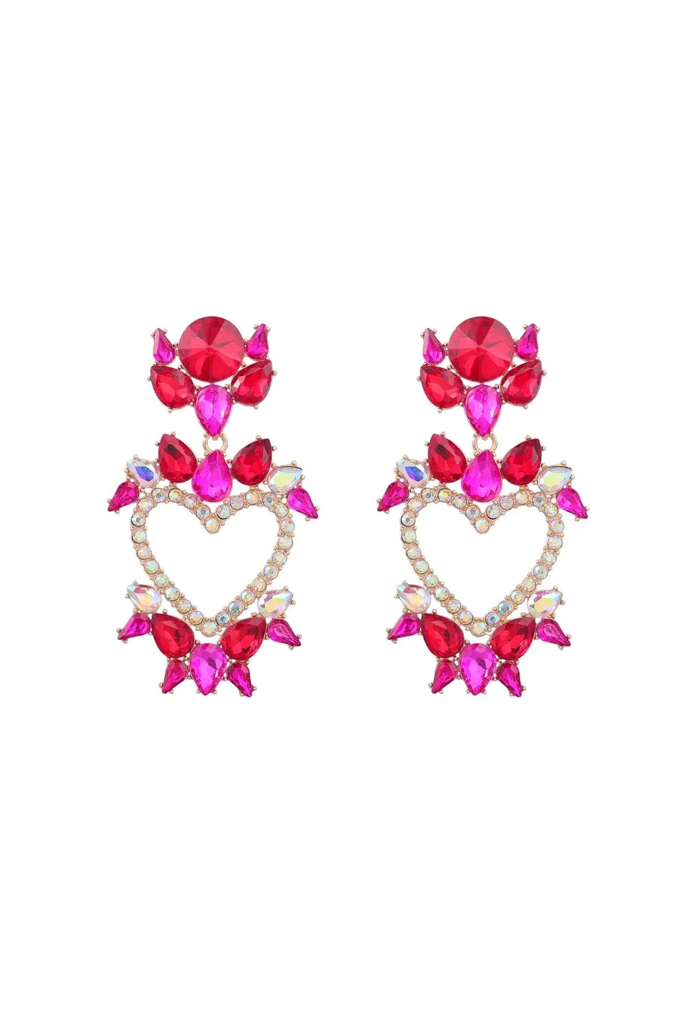 ACHY BREAKY HEART EARRINGS HOT PINK