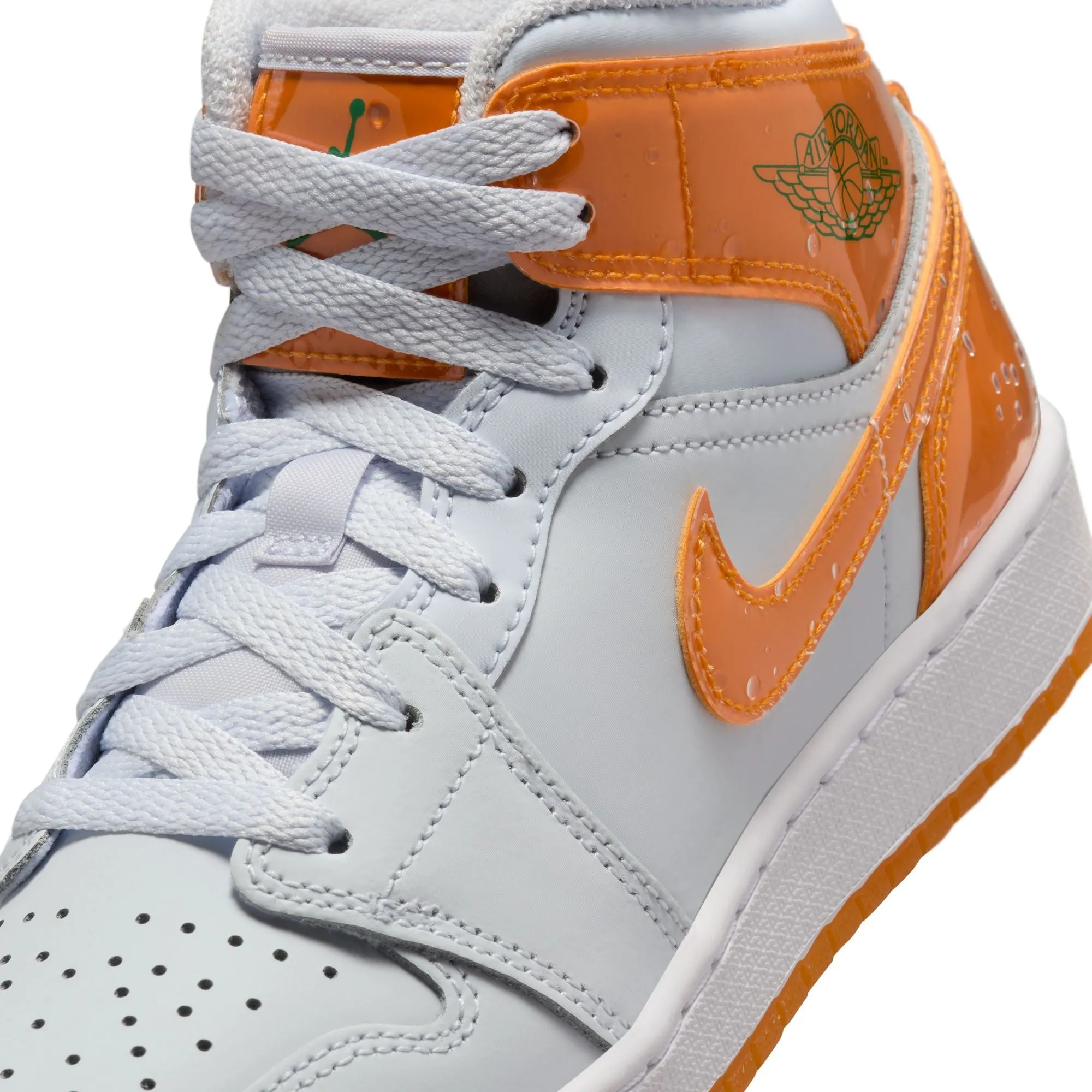 Air Jordan 1 Mid SE GS (Football Grey/Orange Feel)