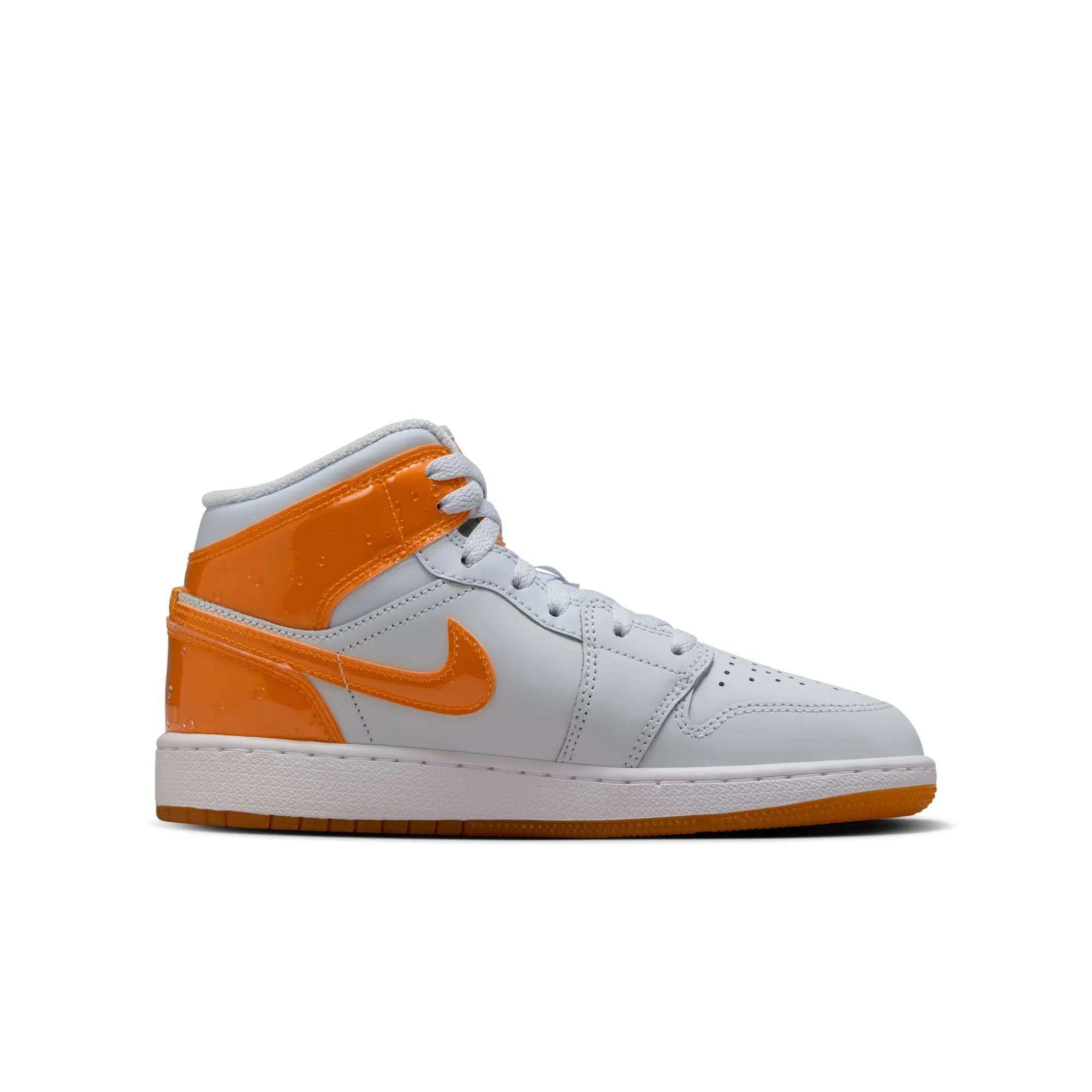 Air Jordan 1 Mid SE GS (Football Grey/Orange Feel)