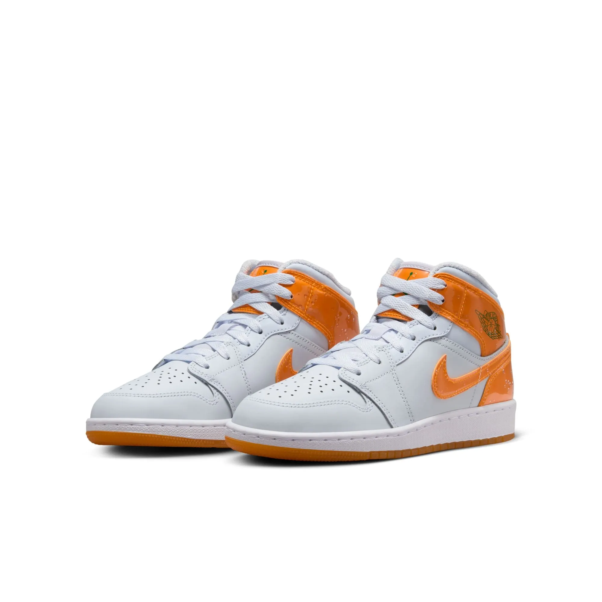 Air Jordan 1 Mid SE GS (Football Grey/Orange Feel)