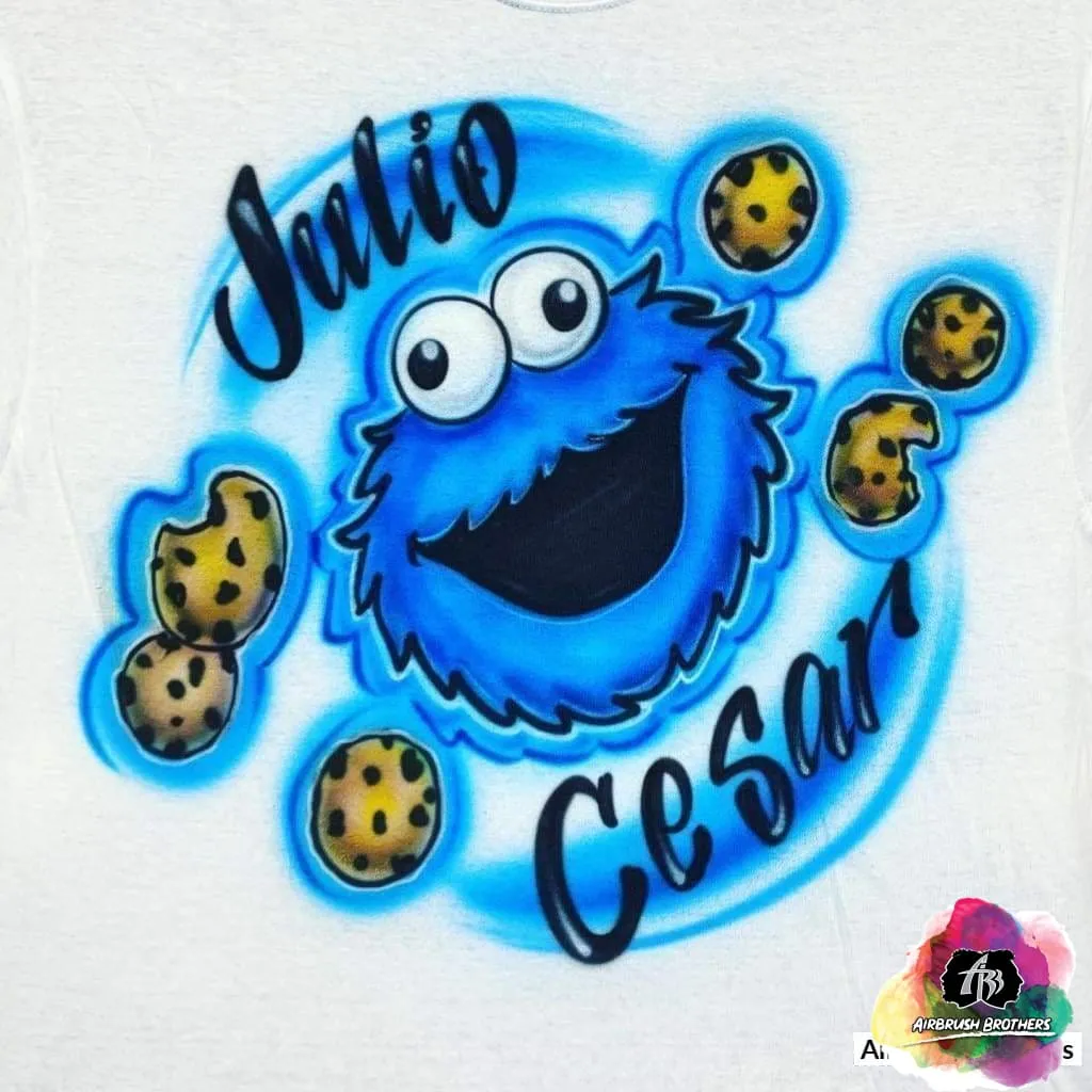 Airbrush Cookie Monster Shirt Design