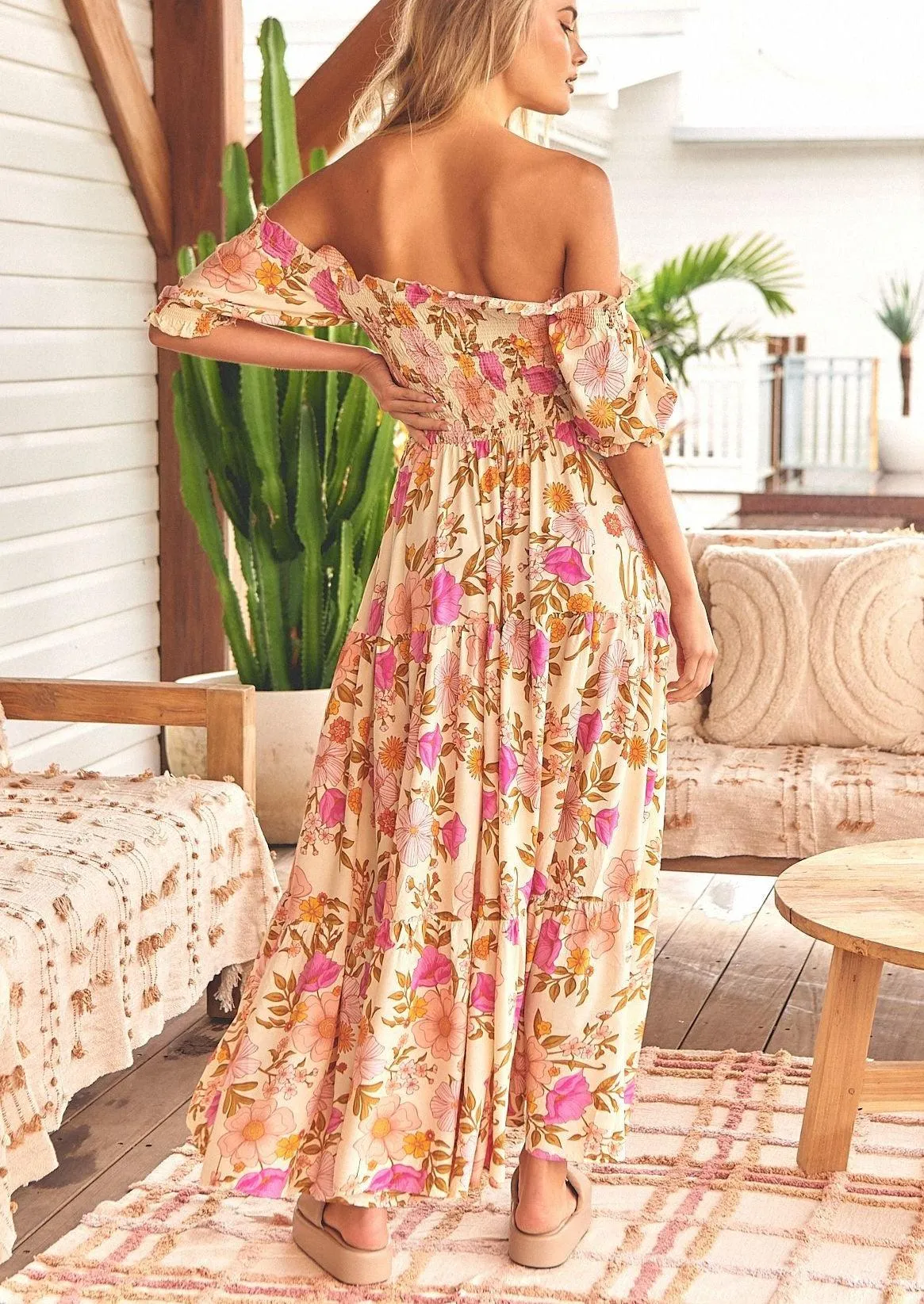 Amaya Print Claudette Maxi Dress