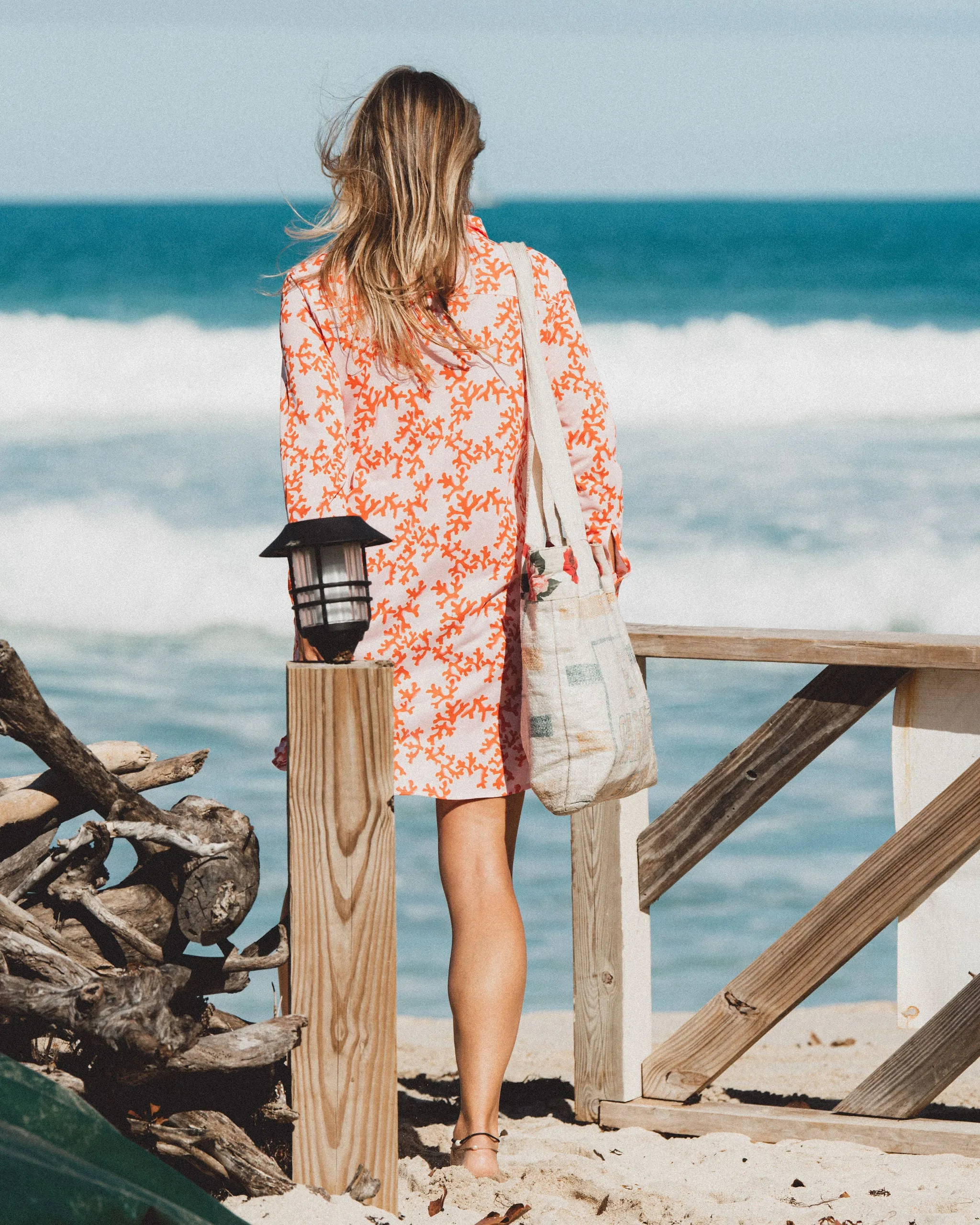 Barbara Beach UPF50 Dress - Coral Print