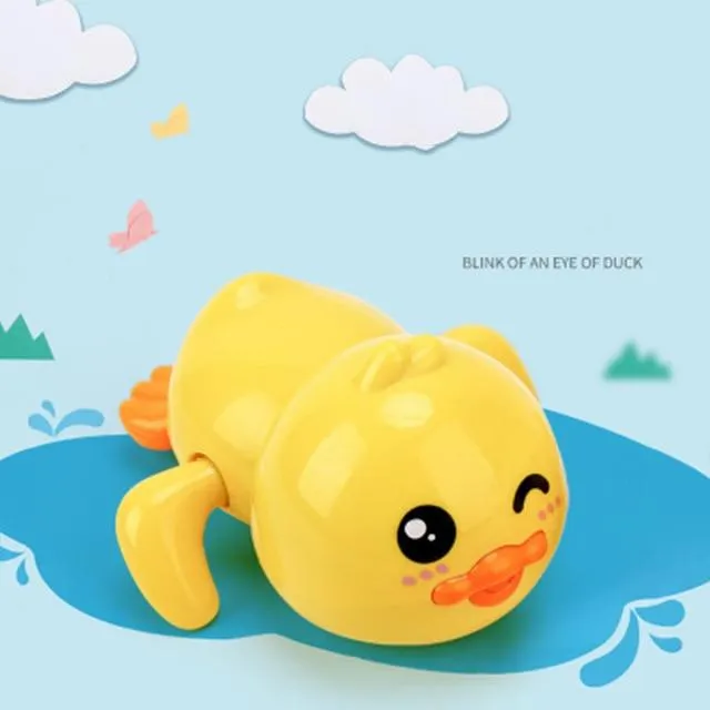 Bathroom Bath Shower Baby Clockwork Swimming Children Play Water Cute Little Yellow Duck Bathing Bathtub Toys For Kid