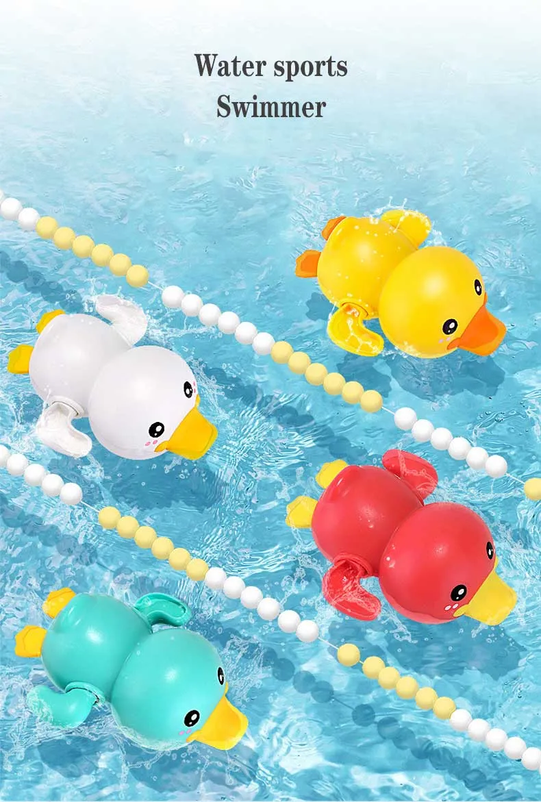 Bathroom Bath Shower Baby Clockwork Swimming Children Play Water Cute Little Yellow Duck Bathing Bathtub Toys For Kid