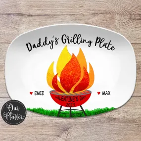 BBQ Grilling Personalized Platter - Daddy's Grilling Plate for Valentine