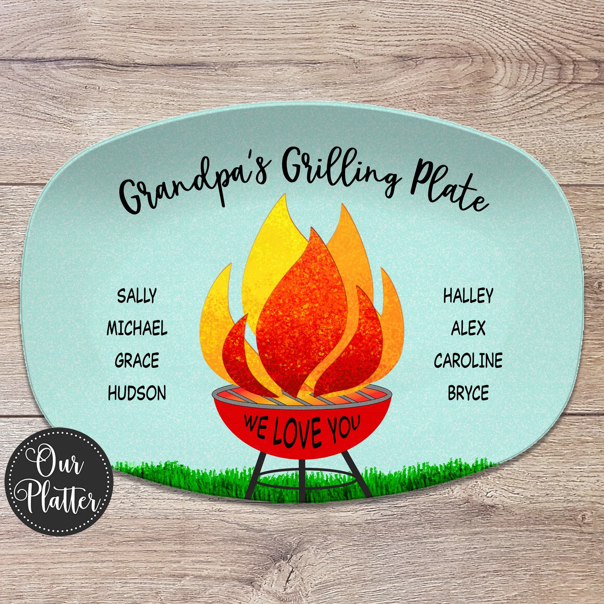 BBQ Grilling Personalized Platter - Daddy's Grilling Plate for Valentine