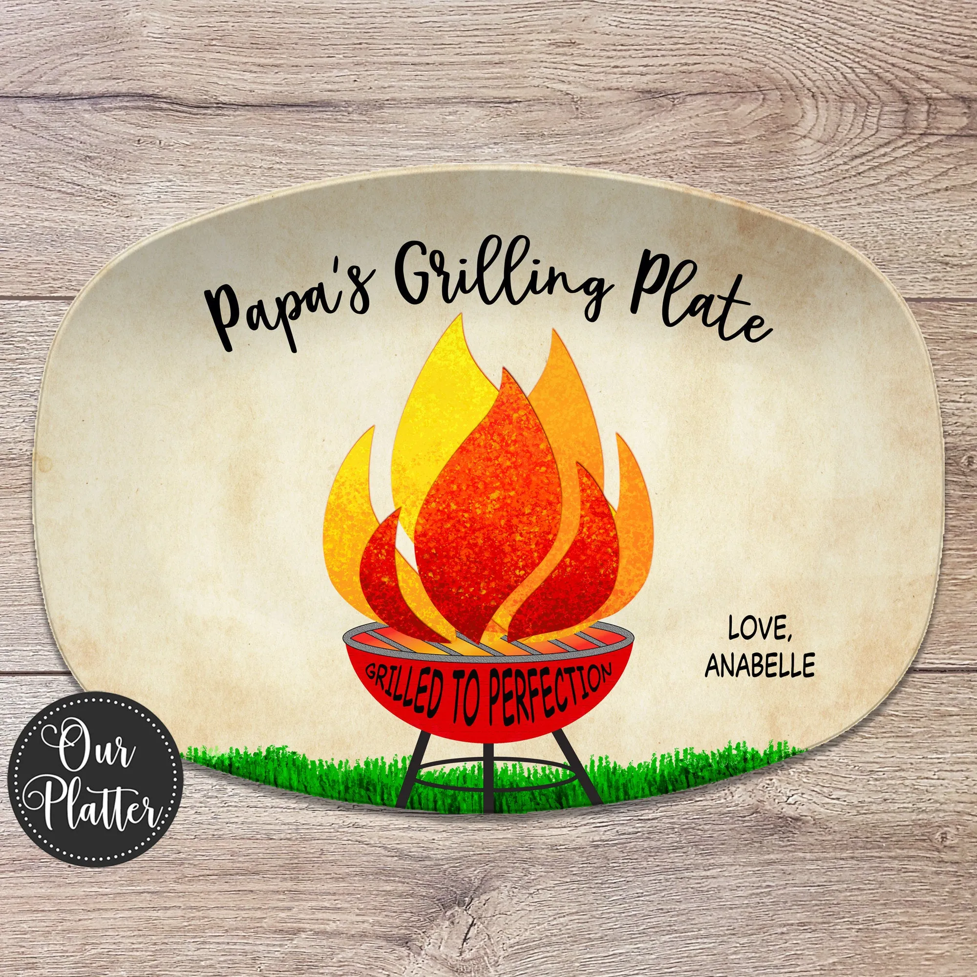 BBQ Grilling Personalized Platter - Daddy's Grilling Plate for Valentine