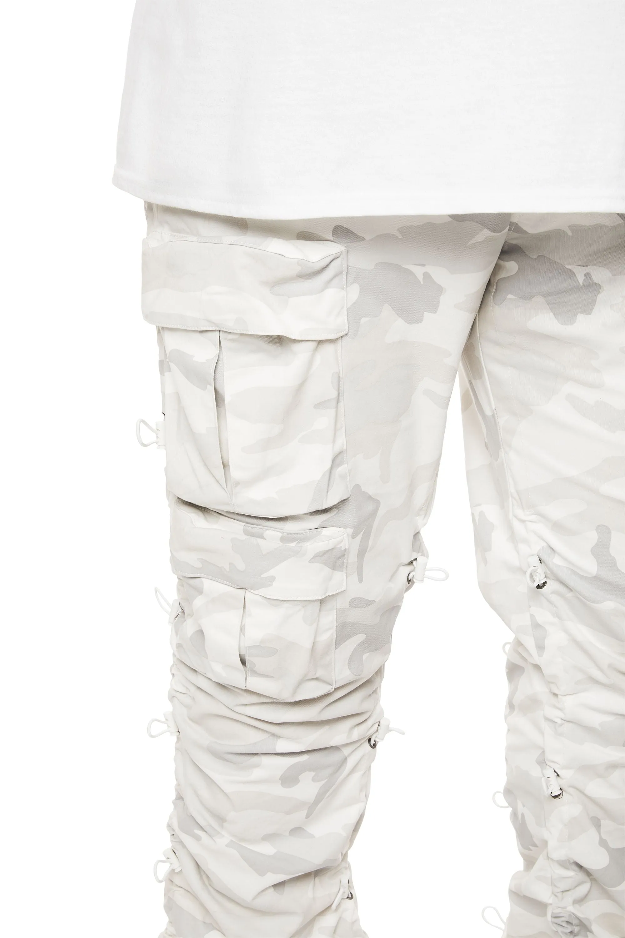 Big and Tall - Utility Bungee Twill Pants - White Camo