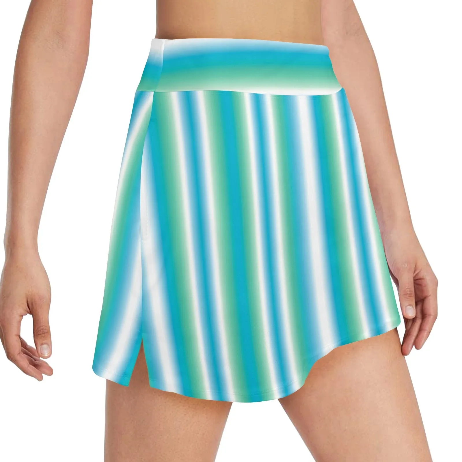 biscayne atoll white pattern print Women's Golf Skirt with Pockets (Model D64)