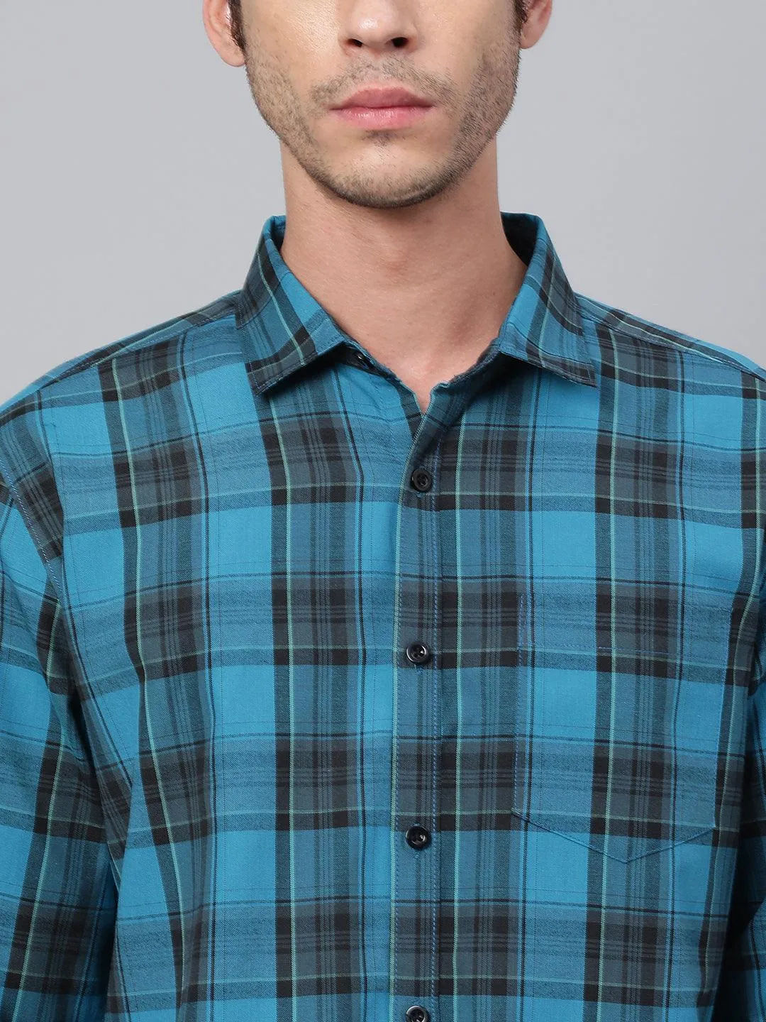 Blue Checks Printed Shirt