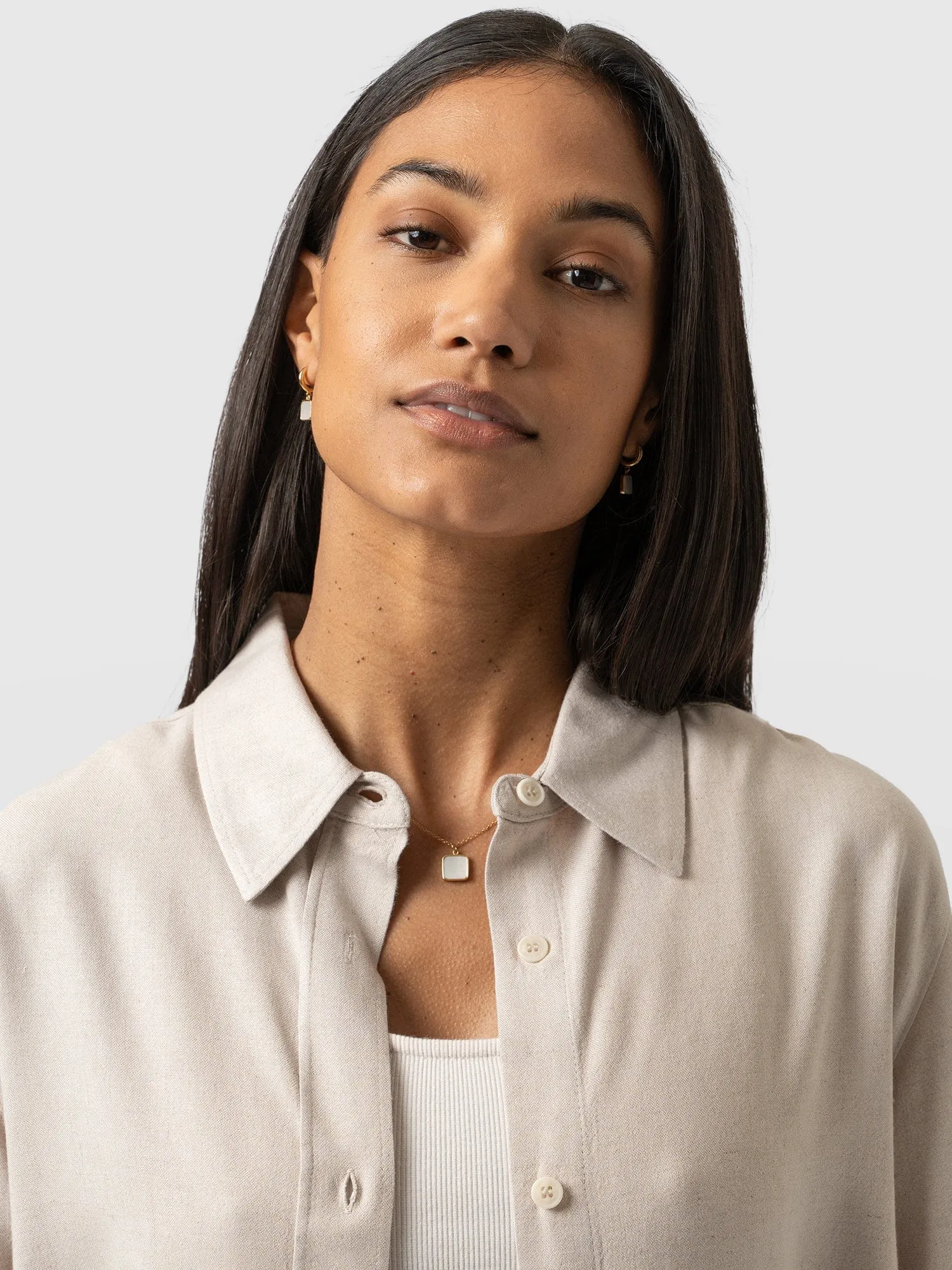 Boyfriend Shirt - Oatmeal Linen