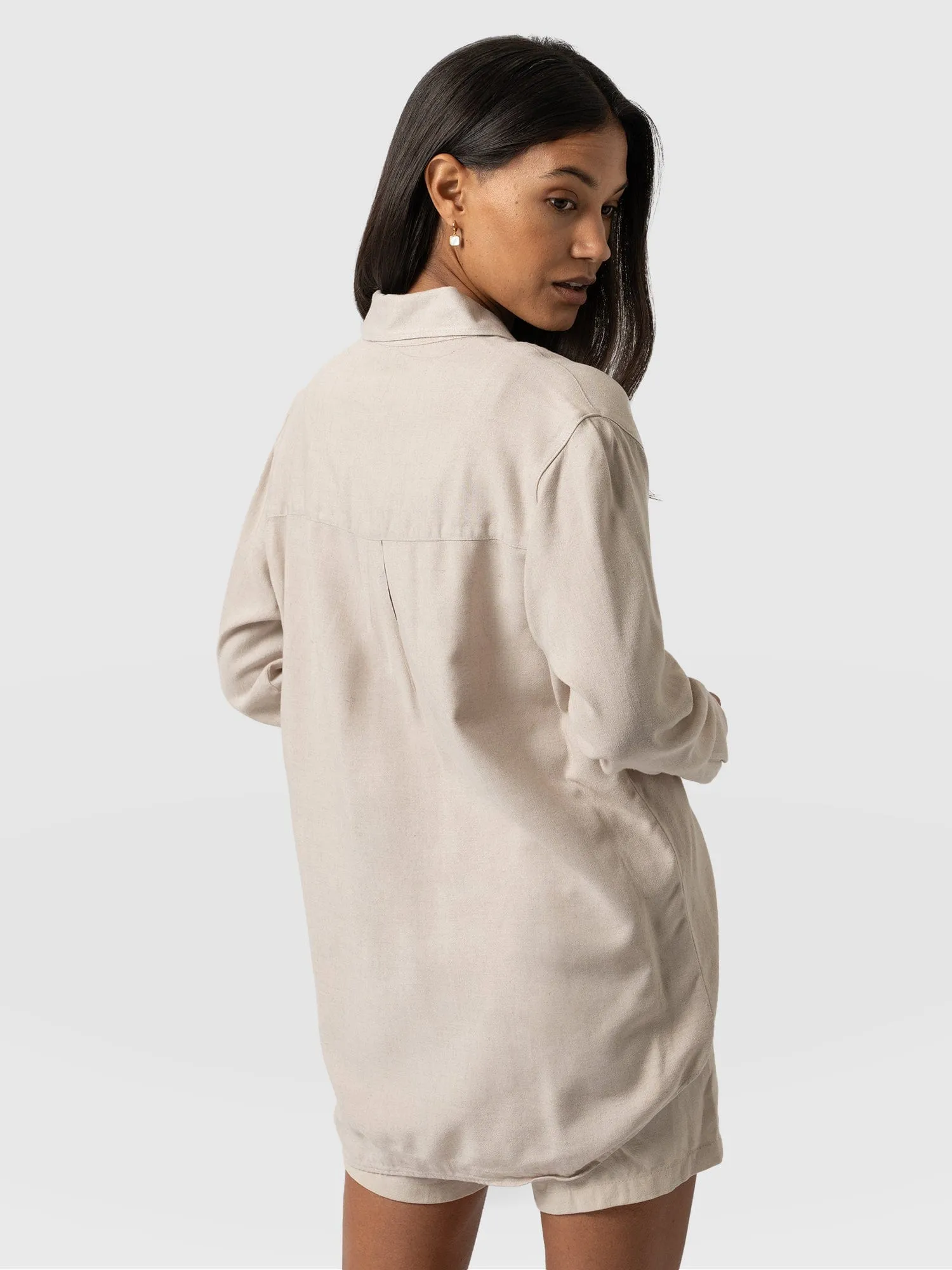 Boyfriend Shirt - Oatmeal Linen