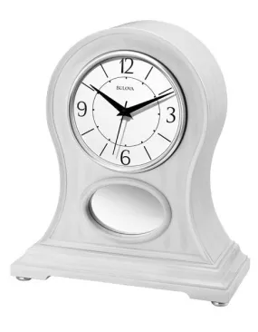 Bulova Merrick Mantel Clock - White - Bluetooth-Enabled Speakers