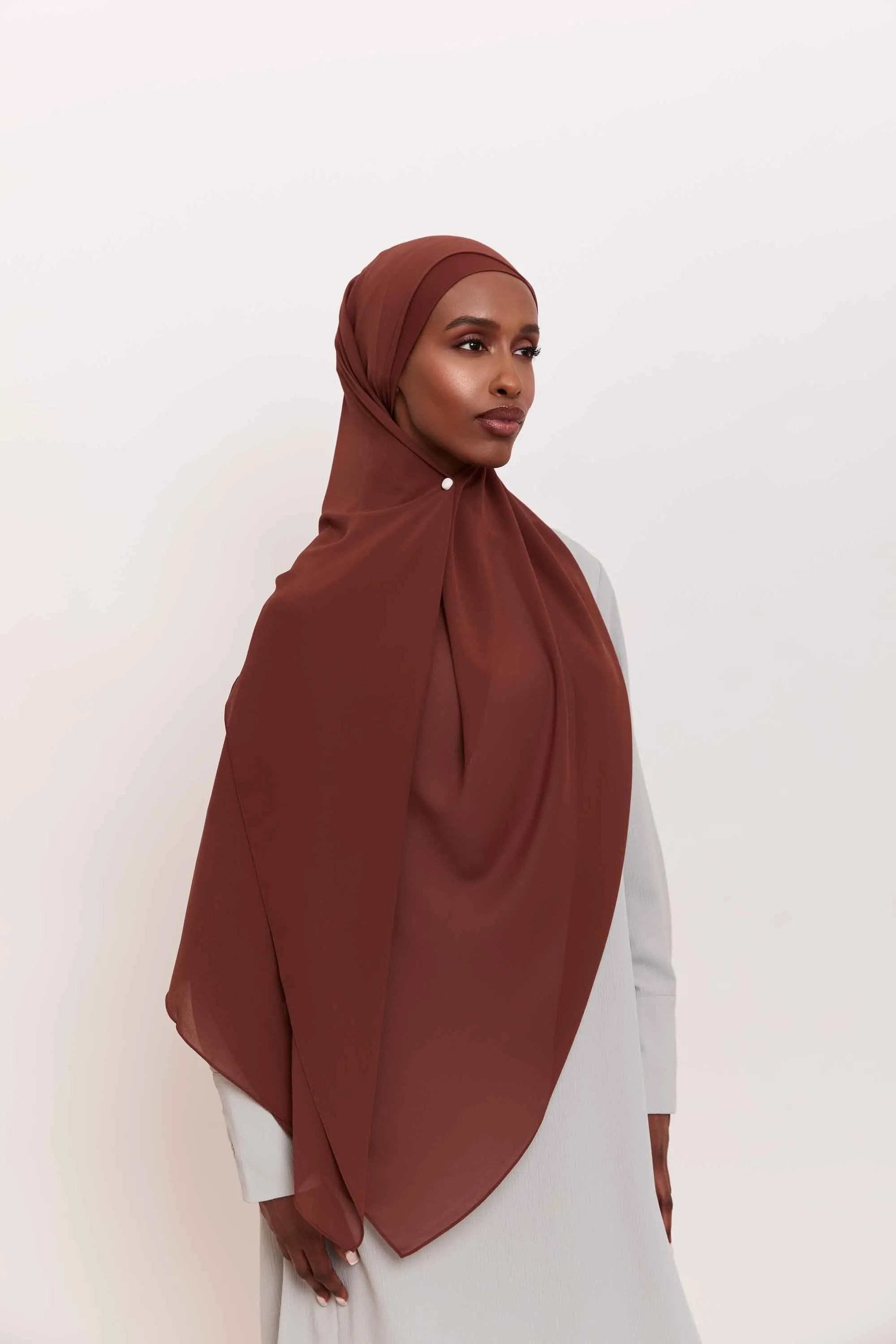 Chiffon LITE Hijab - Chocolate Fondant