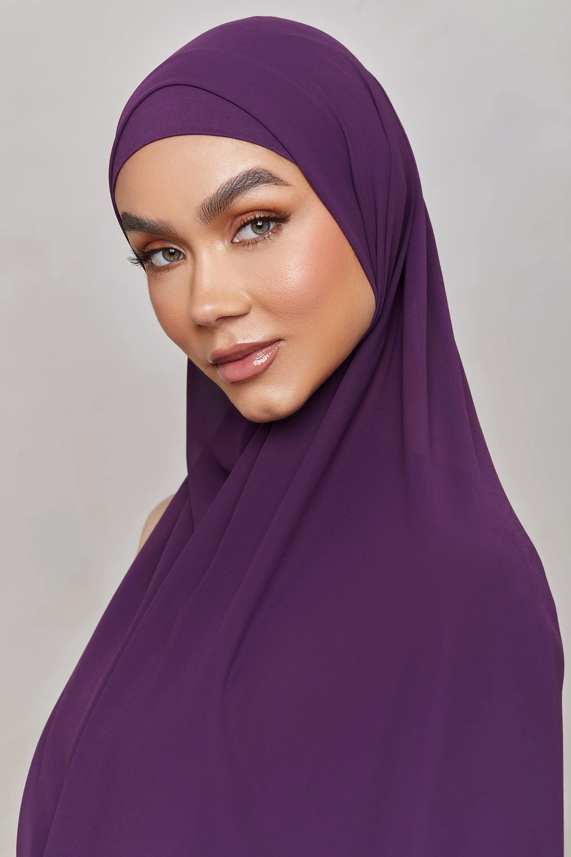 Chiffon LITE Hijab - Deep Purple