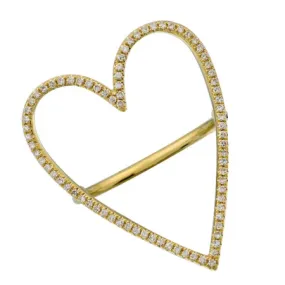 Cutout Jumbo Pave Heart Ring