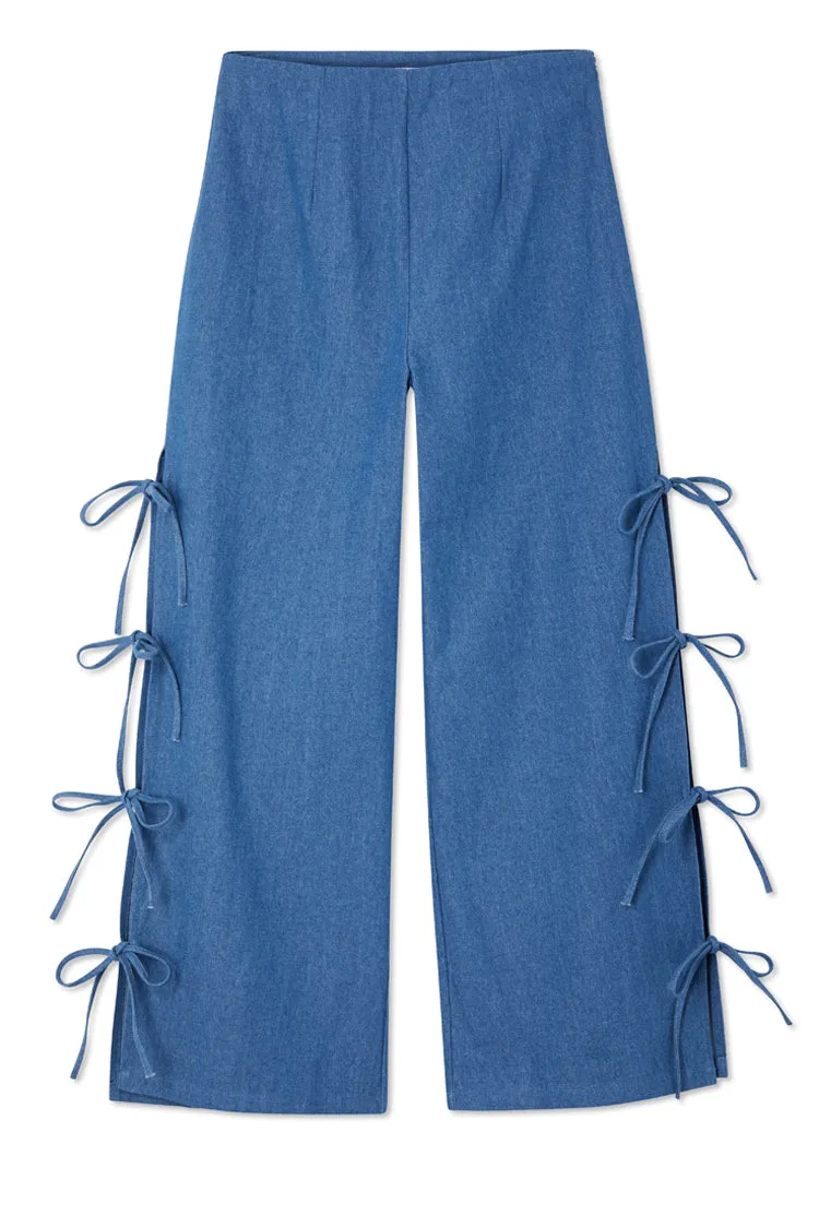 Denim Tie Side Trousers